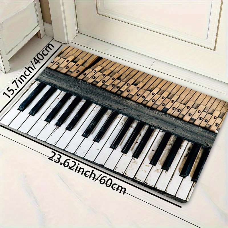 1Pc Black And White Keys 19.69x31.49inch 50x80cm Floor Mat