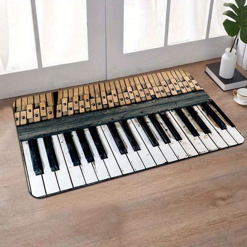 1Pc Black And White Keys 19.69x31.49inch 50x80cm Floor Mat