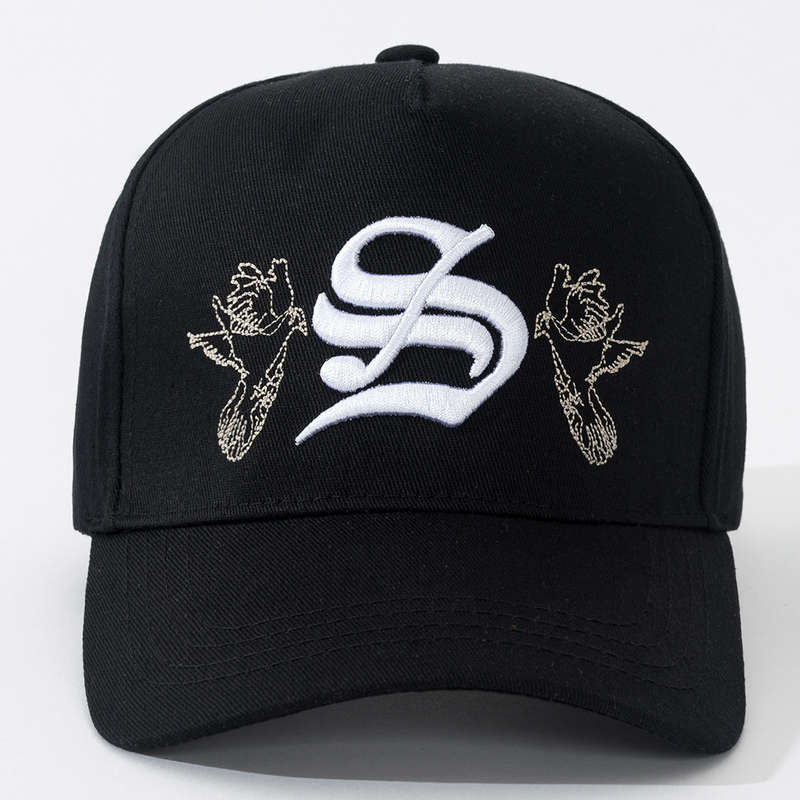 1pc Gothic Style S Letter 3D Embroidered Dad Cap Peace Dove Flat Embroidery Street Party Fash