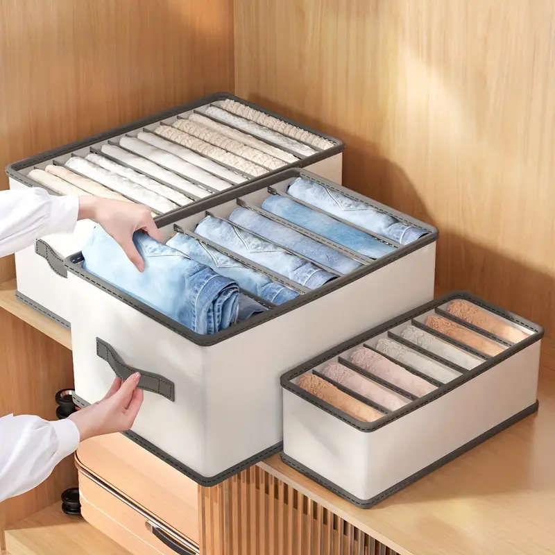 1pc Foldable Drawer Storage Basket 6 Grids  Durable Nylon Organizer for Leggings Clothes Underwear T