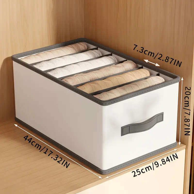 1pc Foldable Drawer Storage Basket 6 Grids  Durable Nylon Organizer for Leggings Clothes Underwear T