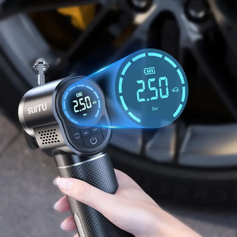 1pc Portable Air Compressor Pump USB Rechargeable 18650 Lithium Battery Wireless Tire Inflator with
