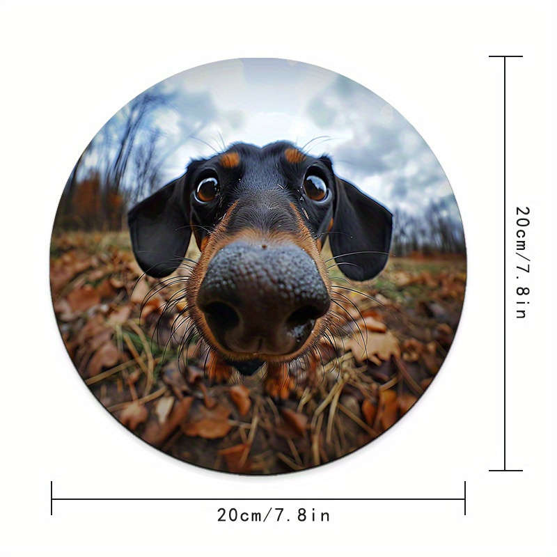 1pc Random Placement Print  Wide Angle Puppy Pattern Round Portable Mouse Pad Computer