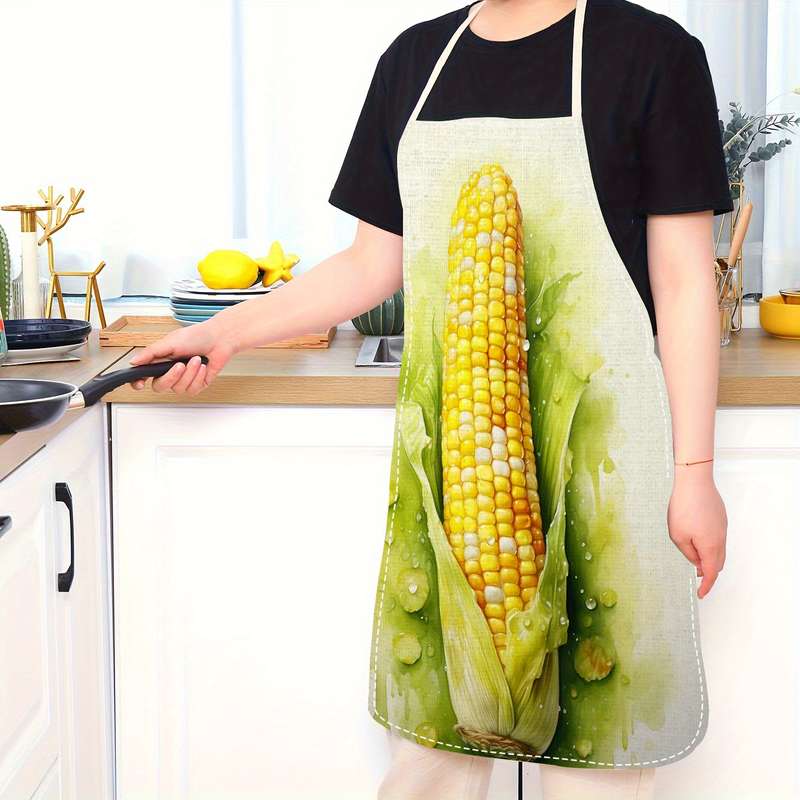 1pc Christmas Thanksgiving Halloween Autumn Harvest Linen Apron Kitchen Accessories Snowflak