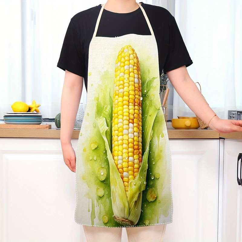 1pc Christmas Thanksgiving Halloween Autumn Harvest Linen Apron Kitchen Accessories Snowflak