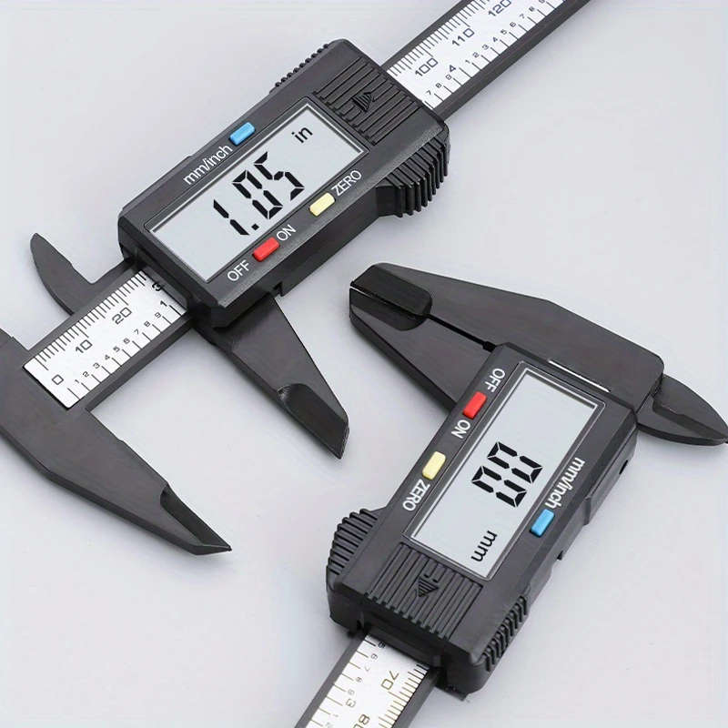 1pc Digital Caliper Electronic Micrometer Measuring Tool with LCD Display Carbon Fiber Plastic Verni
