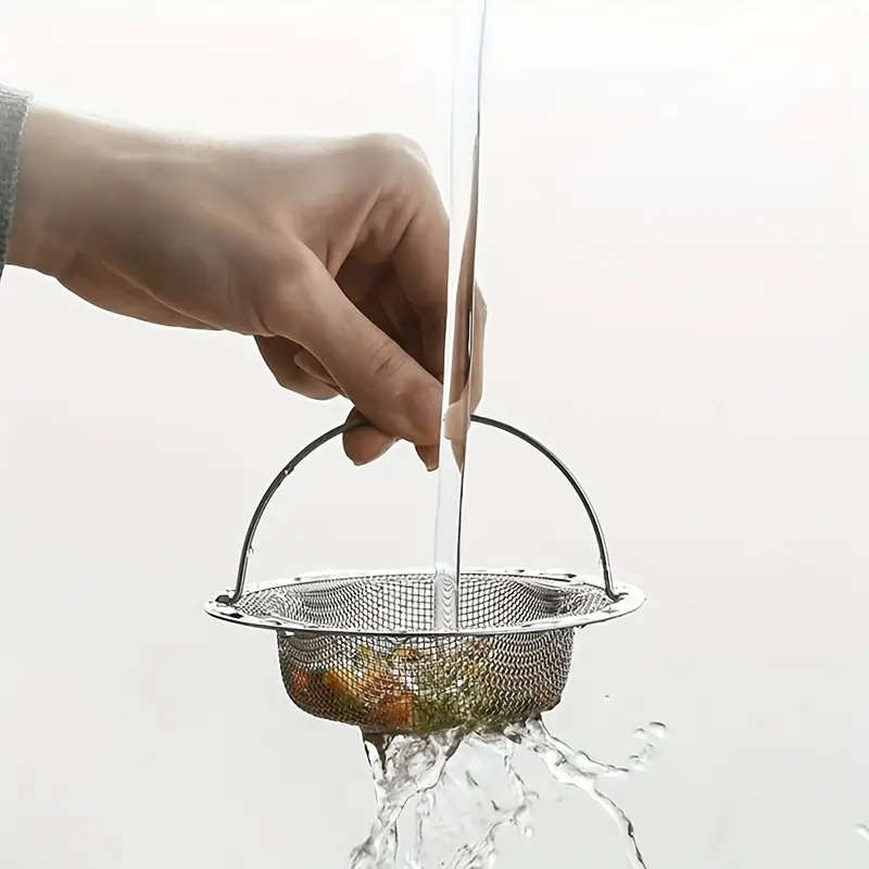 1pc Premium Stainless Steel Hair Catcher Drain Filter with Handle Clog for Bathrooms Kitchens