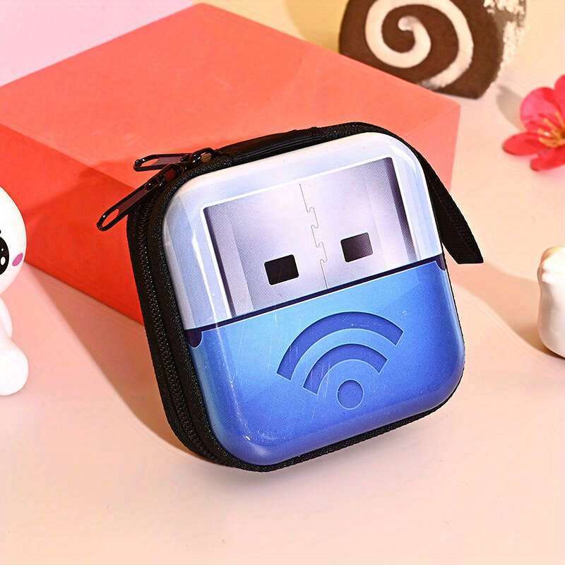 1pc New Trendy Coin Purse Record Tape Coin Purse Data Cable Headphone Storage Bag