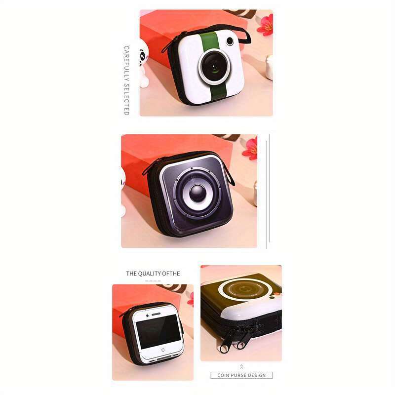 1pc New Trendy Coin Purse Record Tape Coin Purse Data Cable Headphone Storage Bag