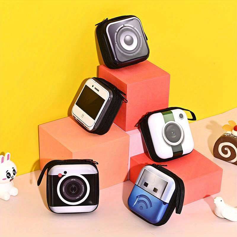1pc New Trendy Coin Purse Record Tape Coin Purse Data Cable Headphone Storage Bag