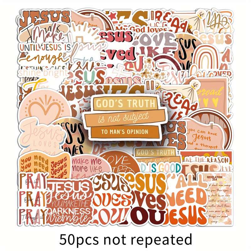 50pcs Jesus Christian Themed Stickers