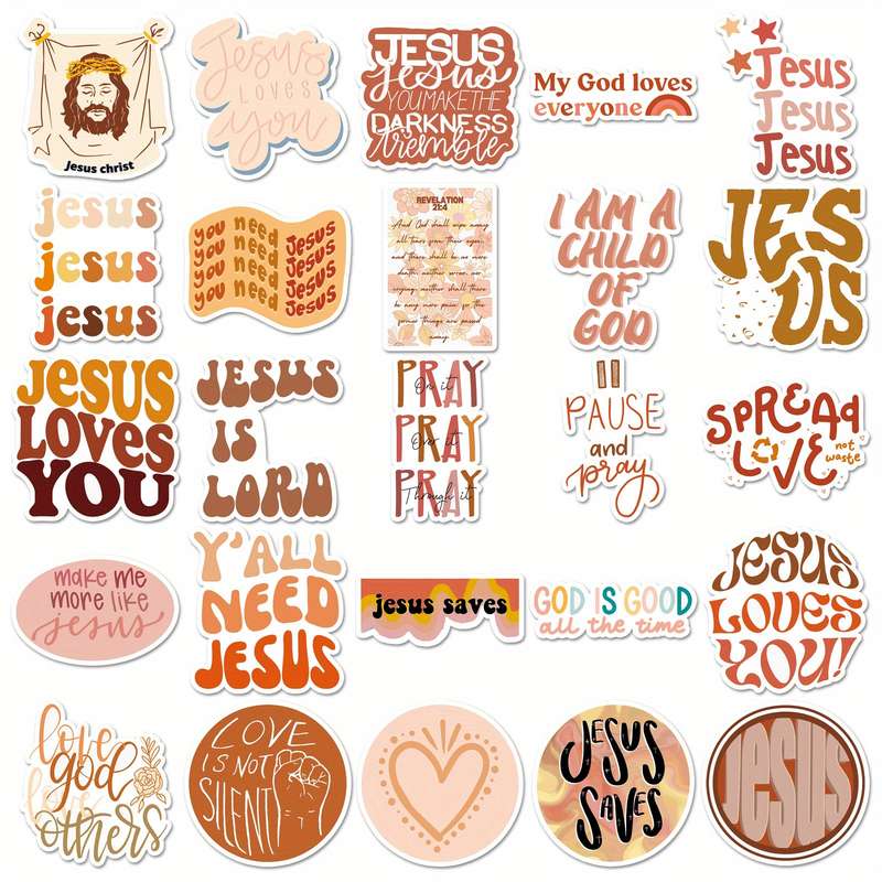50pcs Jesus Christian Themed Stickers
