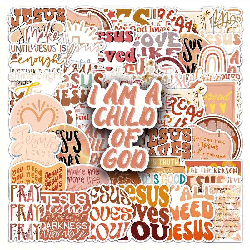 50pcs Jesus Christian Themed Stickers