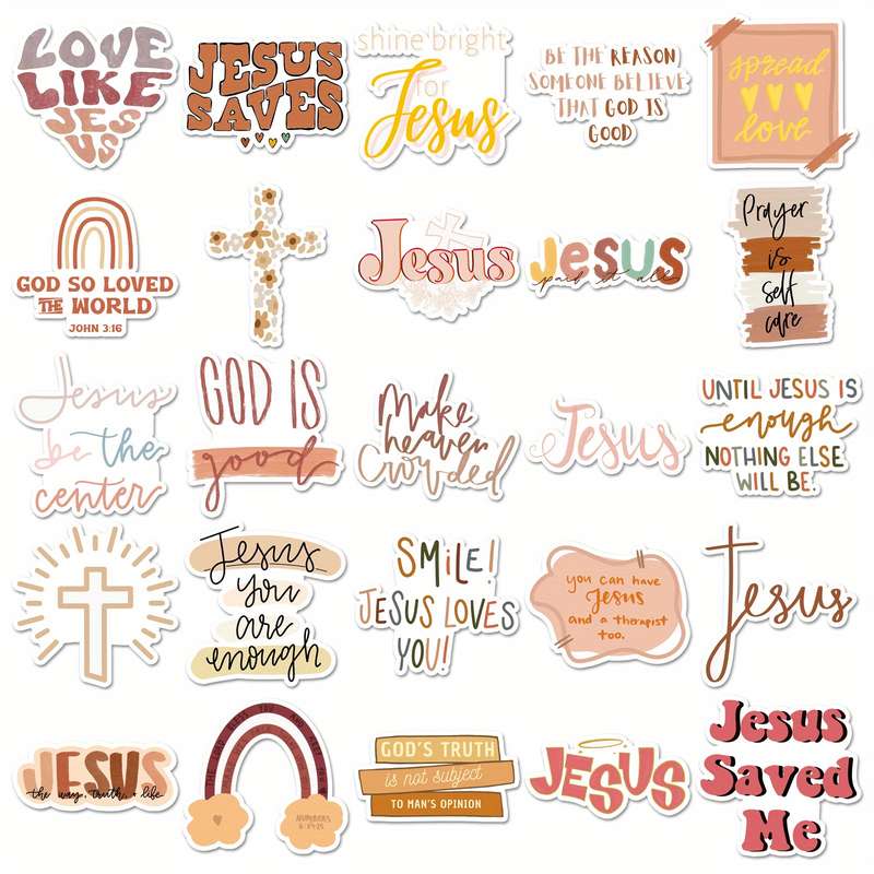 50pcs Jesus Christian Themed Stickers