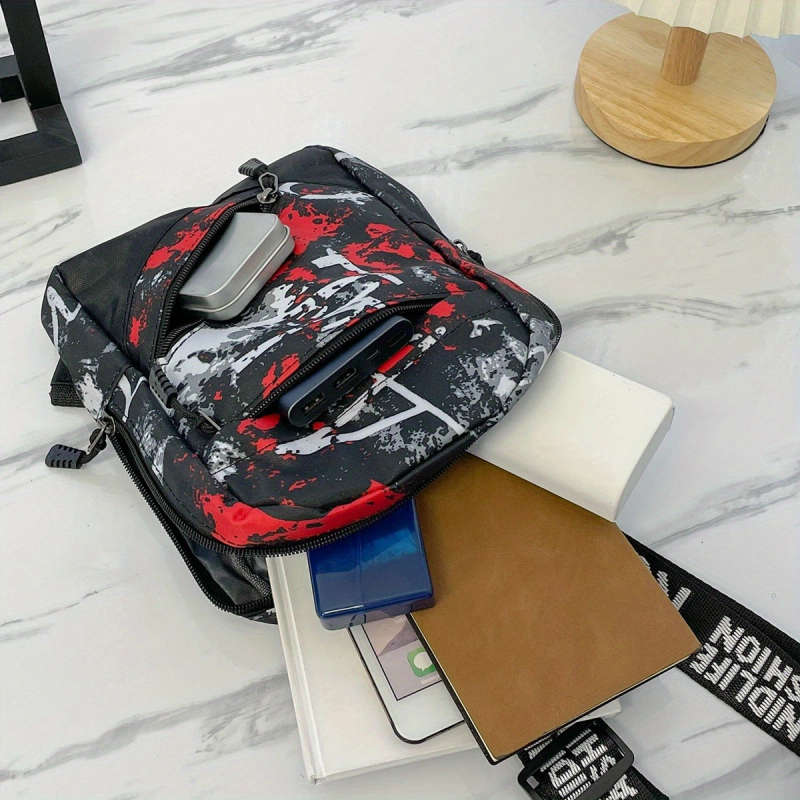1pc Lightweight Nylon Sling Bag for Men with Adjustable Shoulder Strap Casual Chest Fanny Pack with