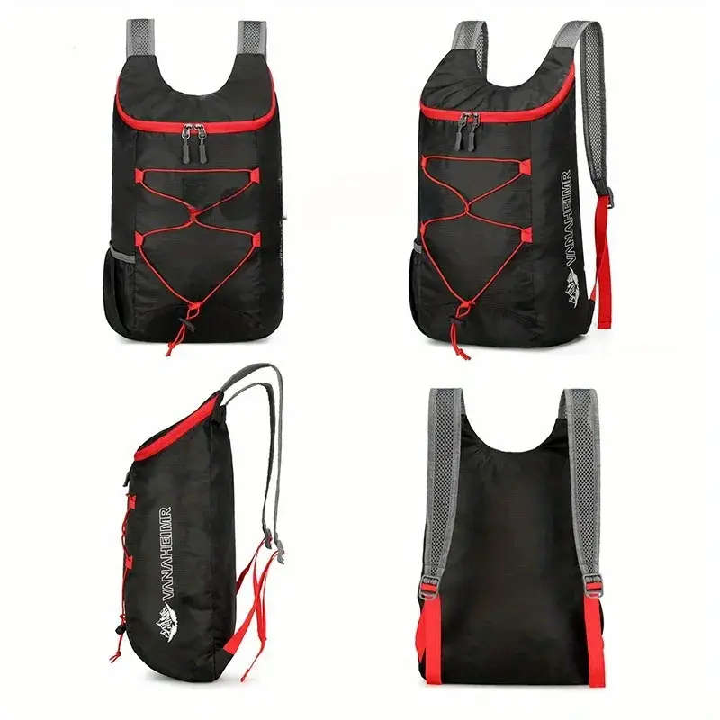 1pc Ultralight Durable Foldable Backpack For Hiking Cycling And Traveling Adjustable Shoulder Straps