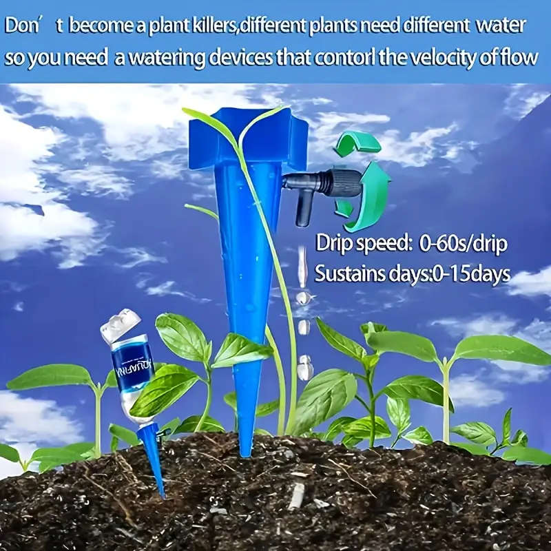 20pcs Plant Watering Drippers with Adjustable Flow Control Valve Polypropylene Self-Irrigation Spike