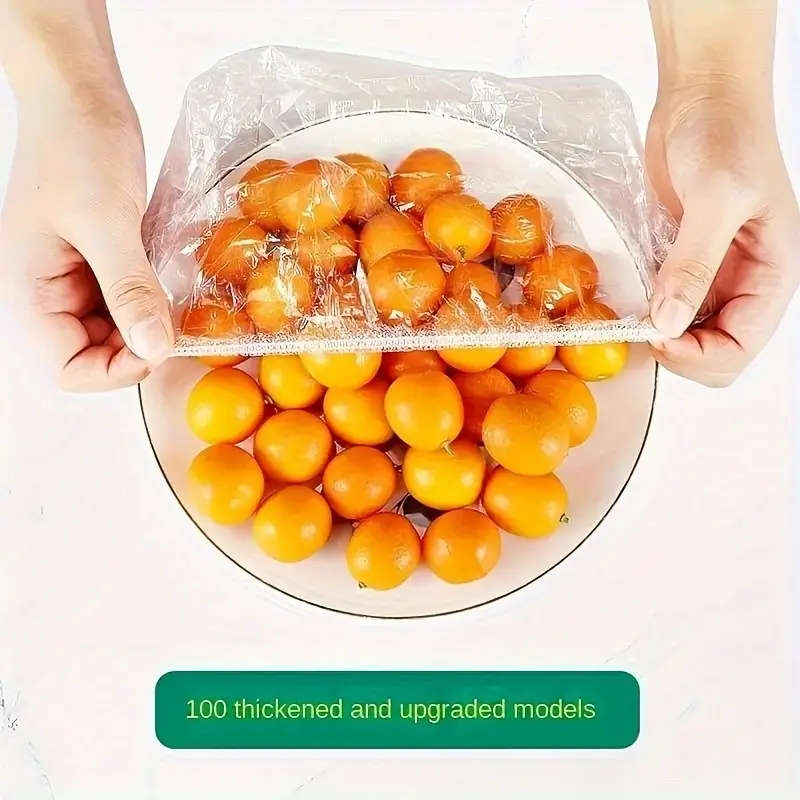 100pcs Reusable Elastic Food Storage Covers Translucent Stretchable Plastic Bowl Plate Seals Perfect