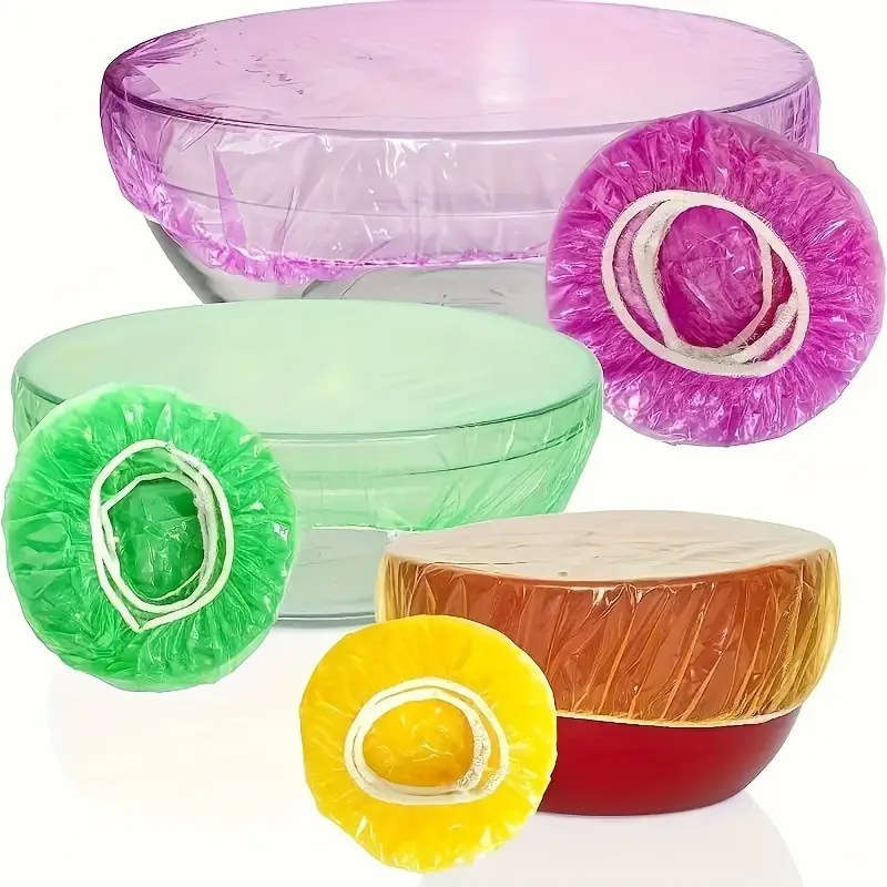 100pcs Reusable Elastic Food Storage Covers Translucent Stretchable Plastic Bowl Plate Seals Perfect