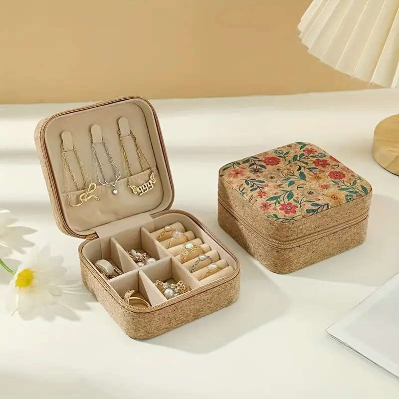 Vintage Leather Jewellery Box - Spring Blossom