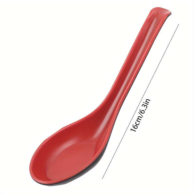 5pcs Japanese-Style Melamine Soup Spoons Durable Non-Stick Easy-to-Clean Perfect for Ramen