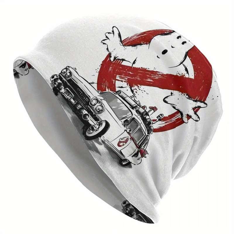 1pc Men's Knitted Beanie Hat Ghostbusters Themed Fashionable Polyester Spandex Novelty Headwea