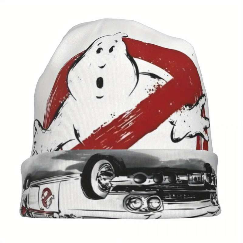 1pc Men's Knitted Beanie Hat Ghostbusters Themed Fashionable Polyester Spandex Novelty Headwea