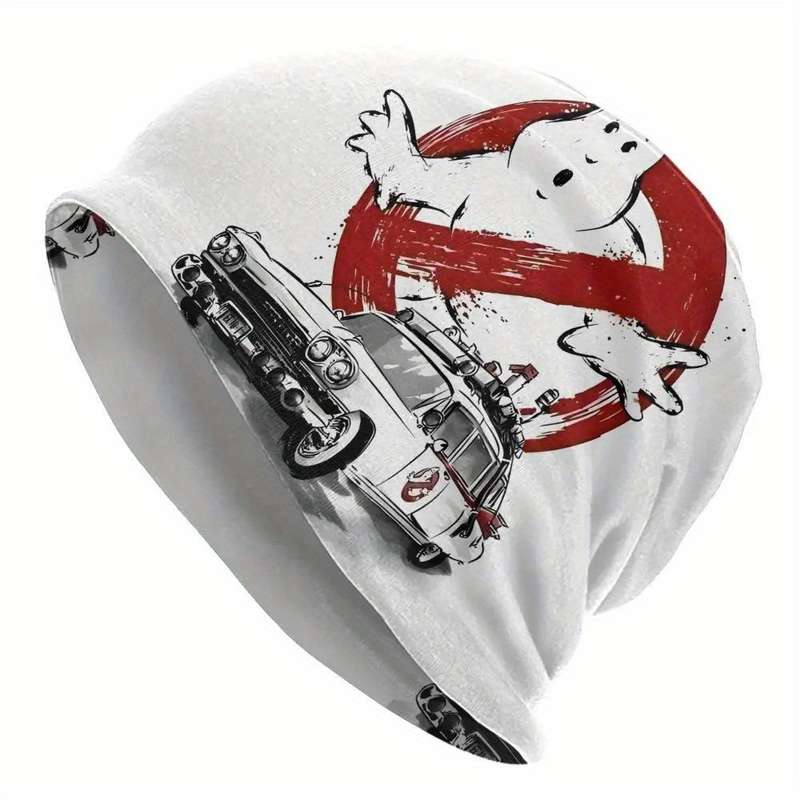 1pc Men's Knitted Beanie Hat Ghostbusters Themed Fashionable Polyester Spandex Novelty Headwea