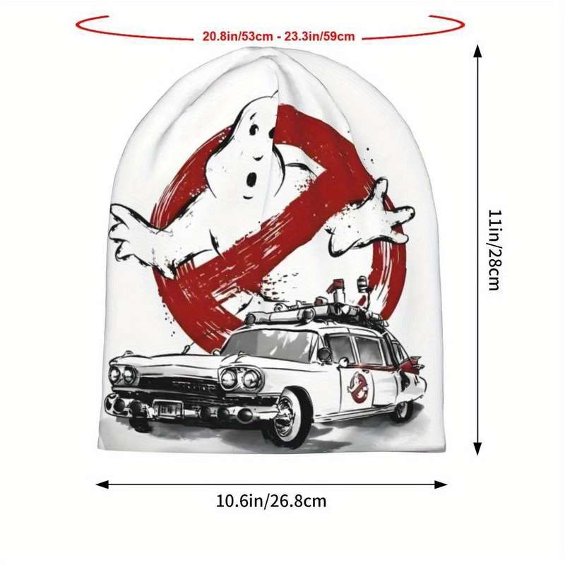 1pc Men's Knitted Beanie Hat Ghostbusters Themed Fashionable Polyester Spandex Novelty Headwea