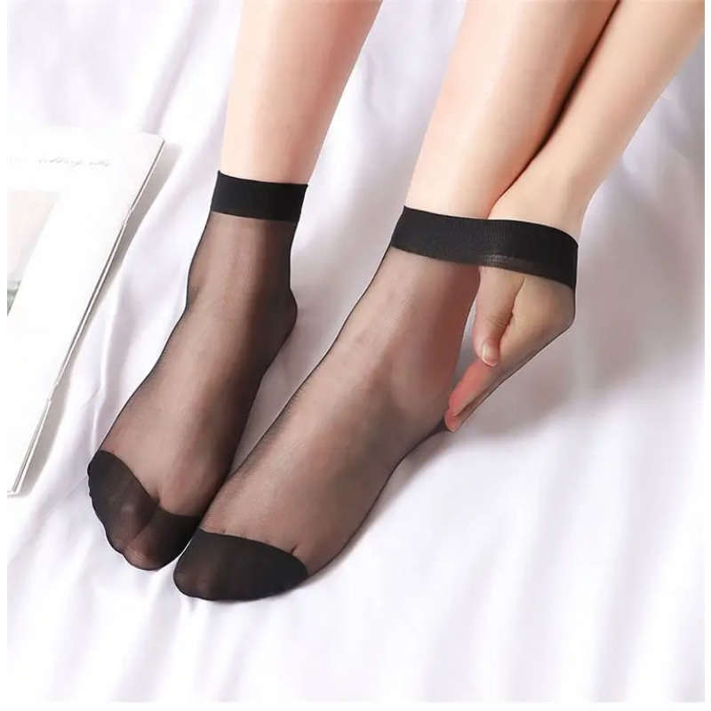 20 Pairs Light Beige One Size High Elastic Socks