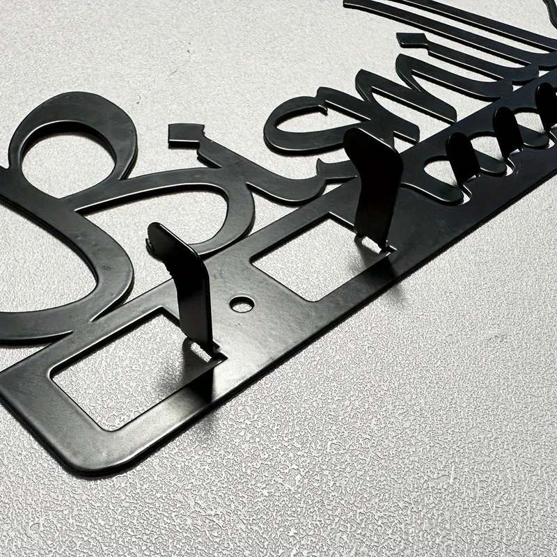 [Easy Installation] Elegant Metal Islamic Key Holder"Bismillah" Wall Art Perfect Muslim Gift St