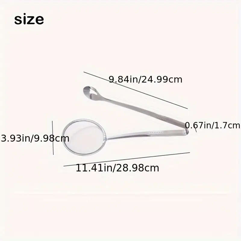 Stainless Steel Kitchen Strainer Spoon High Heat Resistant Fry Filter and Precision Colander Tongs