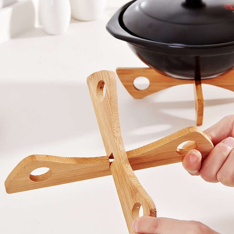 2pcs Wooden Trivets for Hot Dishes Heat Resistant and Decorative Kitchen Table Wood Underline