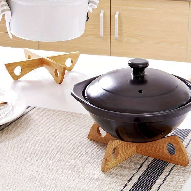 2pcs Wooden Trivets for Hot Dishes Heat Resistant and Decorative Kitchen Table Wood Underline