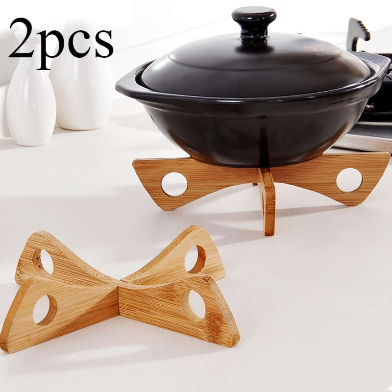 2pcs Wooden Trivets for Hot Dishes Heat Resistant and Decorative Kitchen Table Wood Underline