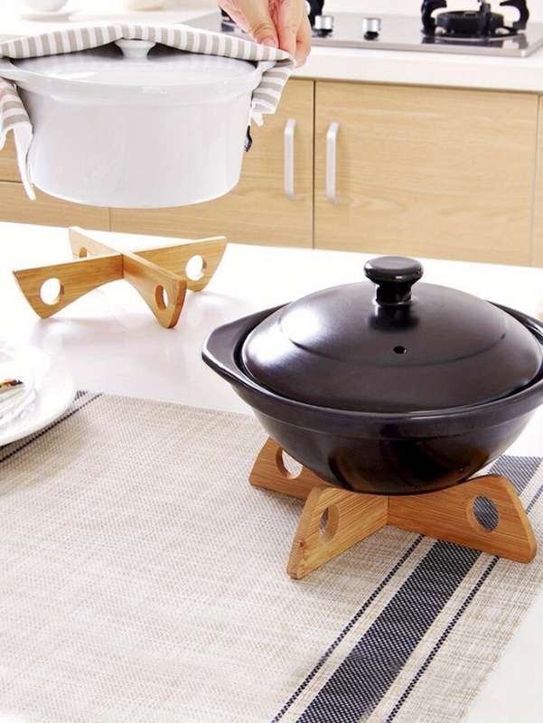 2pcs Wooden Trivets for Hot Dishes Heat Resistant and Decorative Kitchen Table Wood Underline