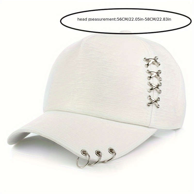 1pc Korean version of four seasons metal cross iron ring duckbill baseball cap men and women fashio