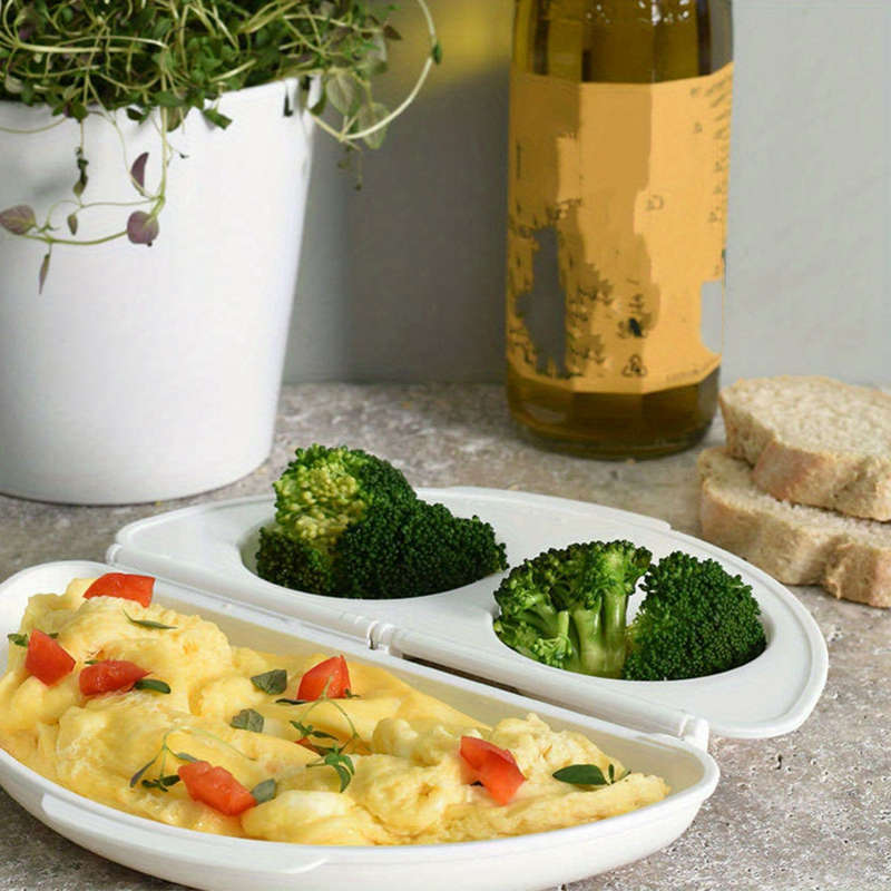 1pc Microwave Egg Poacher with Mushrooms Bell Peppers Easy-Clean Plastic Kitchen Tool for P