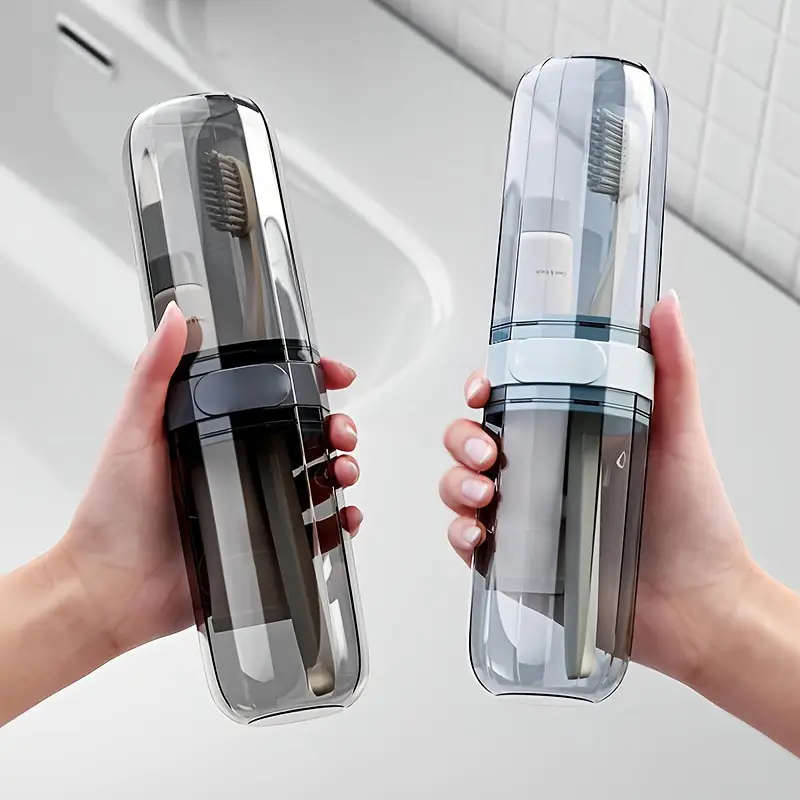 1pc Travel Toothbrush Holder and Mouthwash Cup Set Portable Space-Efficient Hygiene Solution for On