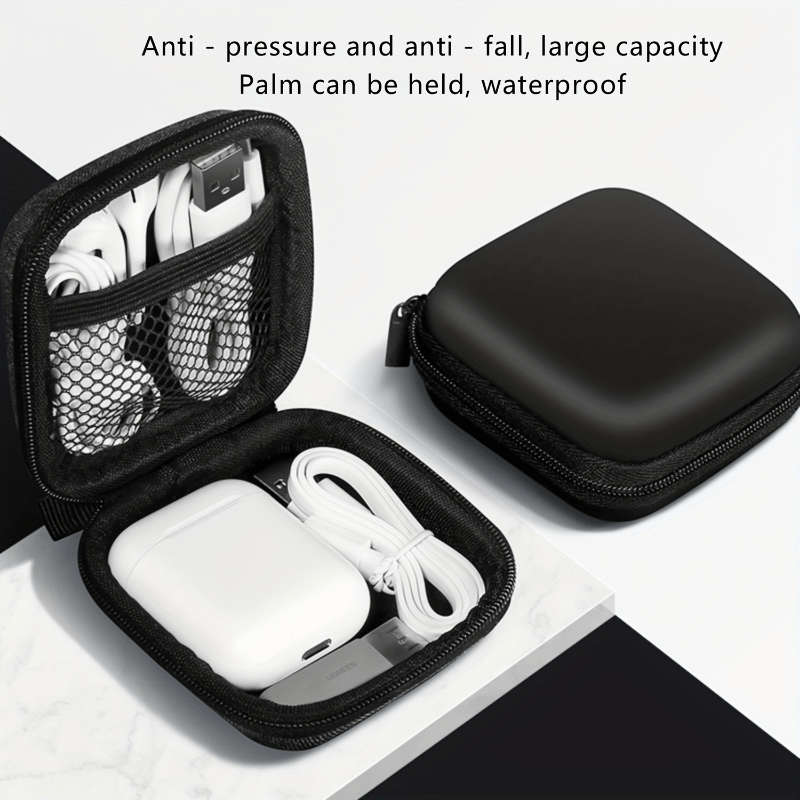 1pc Compact Mini EVA Hybrid Shell Storage Box Durable Easy-to-Carry Organizer for Earphones