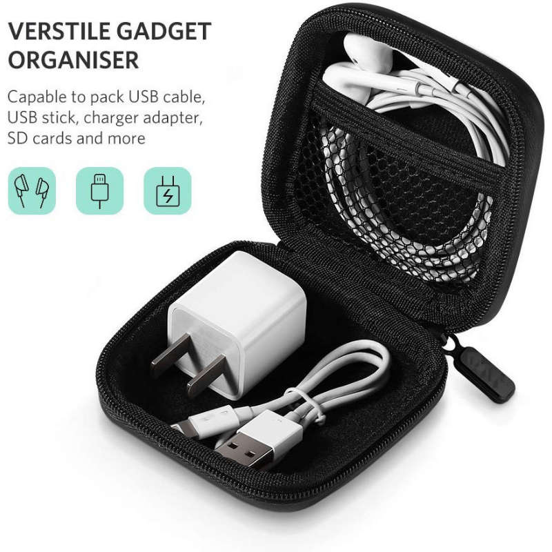 1pc Compact Mini EVA Hybrid Shell Storage Box Durable Easy-to-Carry Organizer for Earphones