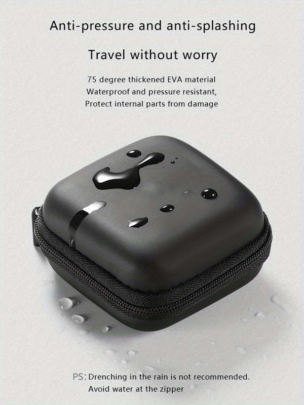 1pc Compact Mini EVA Hybrid Shell Storage Box Durable Easy-to-Carry Organizer for Earphones