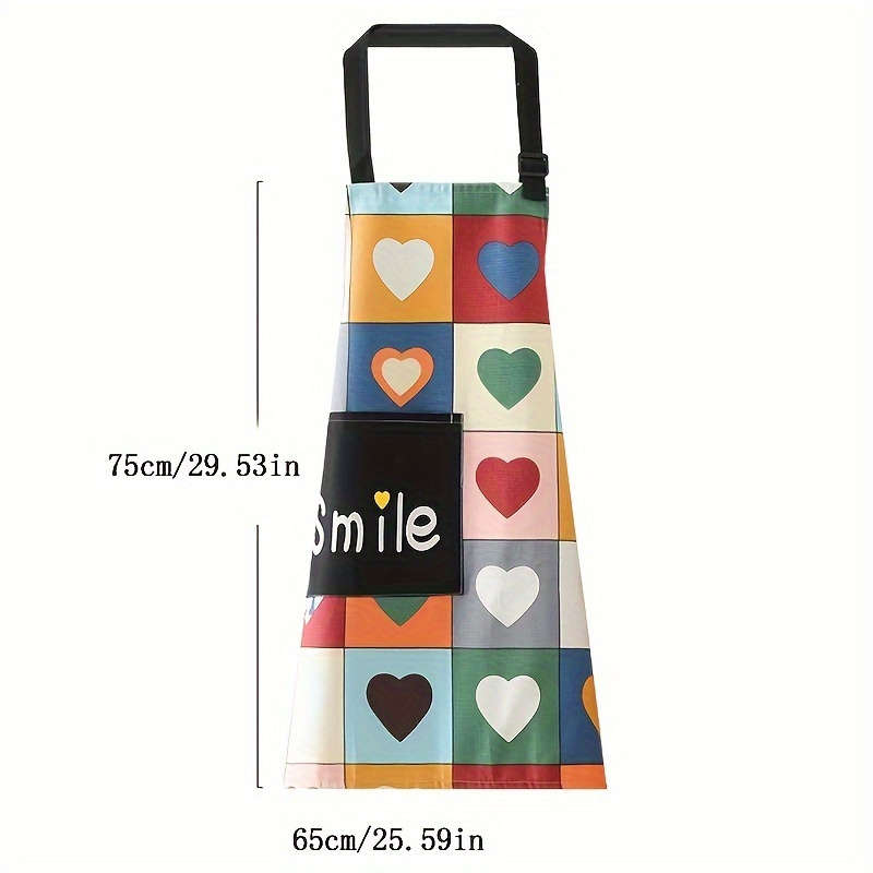 1pc Colorful Love Letter Polyester Apron High Quality Kitchen Apron with Creative Design fo