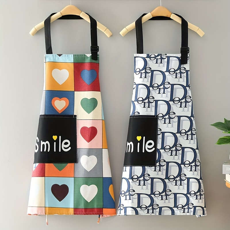 1pc Colorful Love Letter Polyester Apron High Quality Kitchen Apron with Creative Design fo