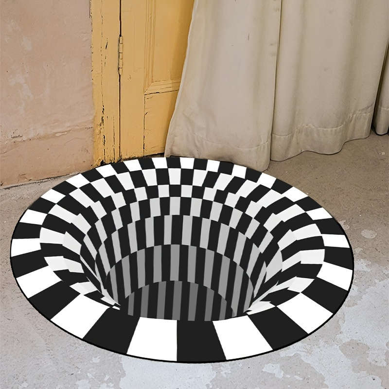 1Pc Black And White Floor Mat