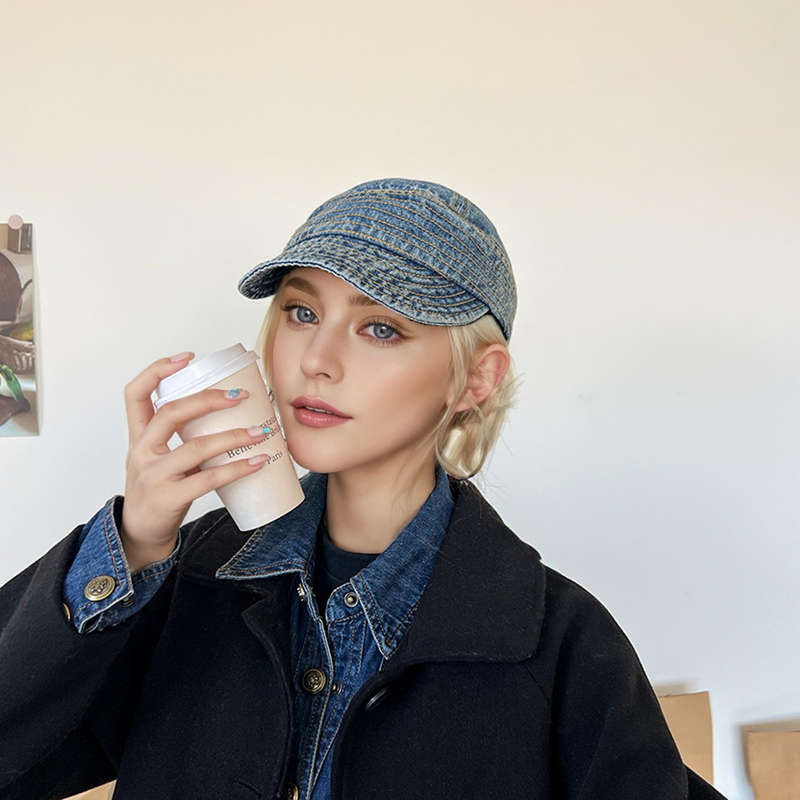 1pc Women's Denim Baseball Cap with Foldable Brim Hand Washable Adjustable Fit Non-Stretch with