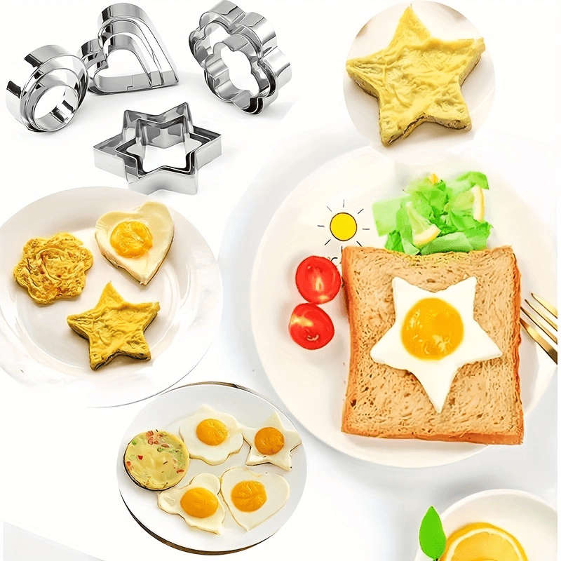 12pcs Stainless Steel Biscuit Mold Flower Shaped Circular Heart-shaped Star Shaped Biscuit Knif