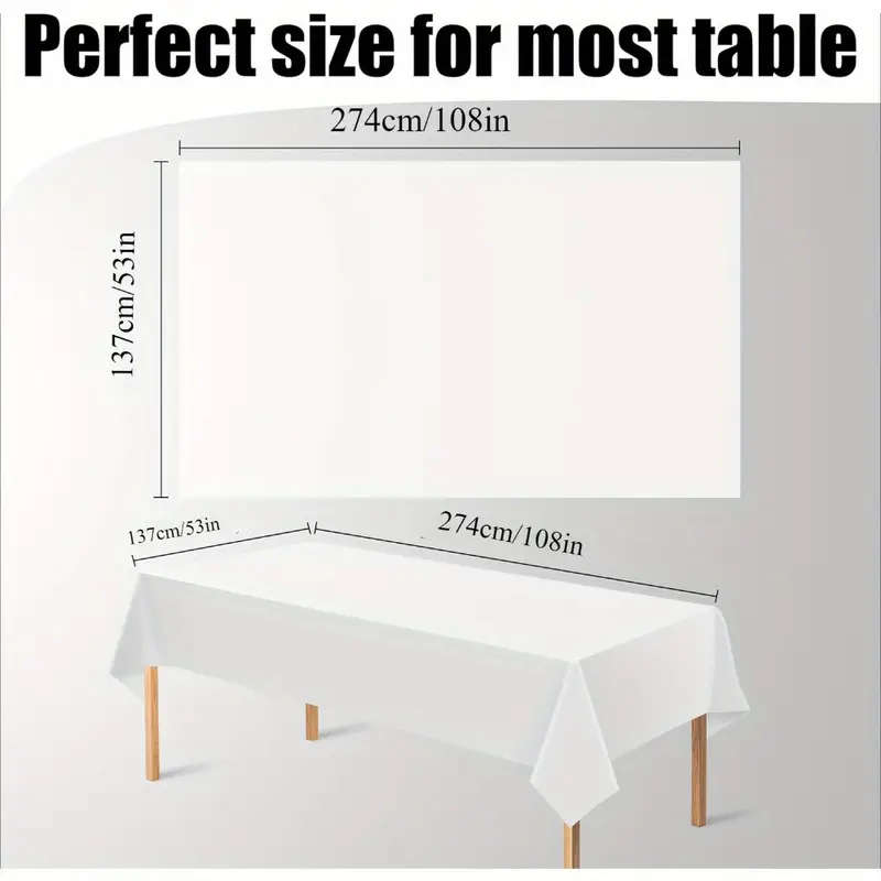 White Rectangular Pe Disposable Tablecloth