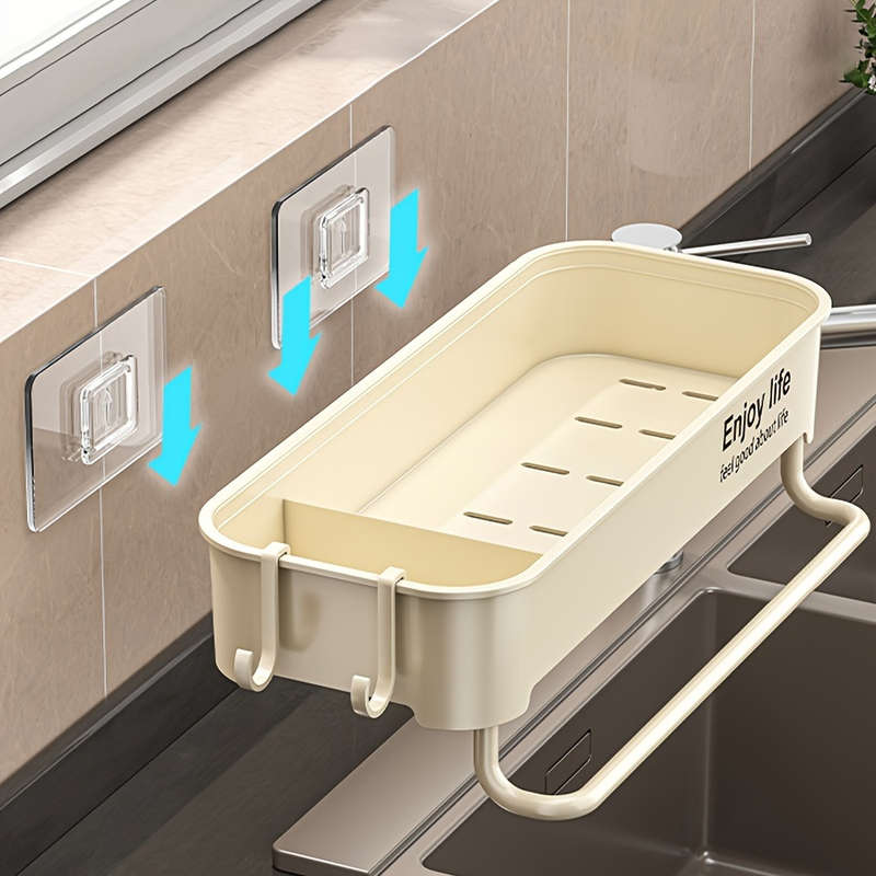 1pc Thickened Multi-Color Easy-Install 1pc Kitchen Sink Organizer No-Drill Storage Rack for Spice