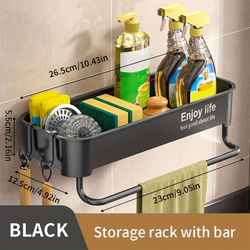 1pc Thickened Multi-Color Easy-Install 1pc Kitchen Sink Organizer No-Drill Storage Rack for Spice